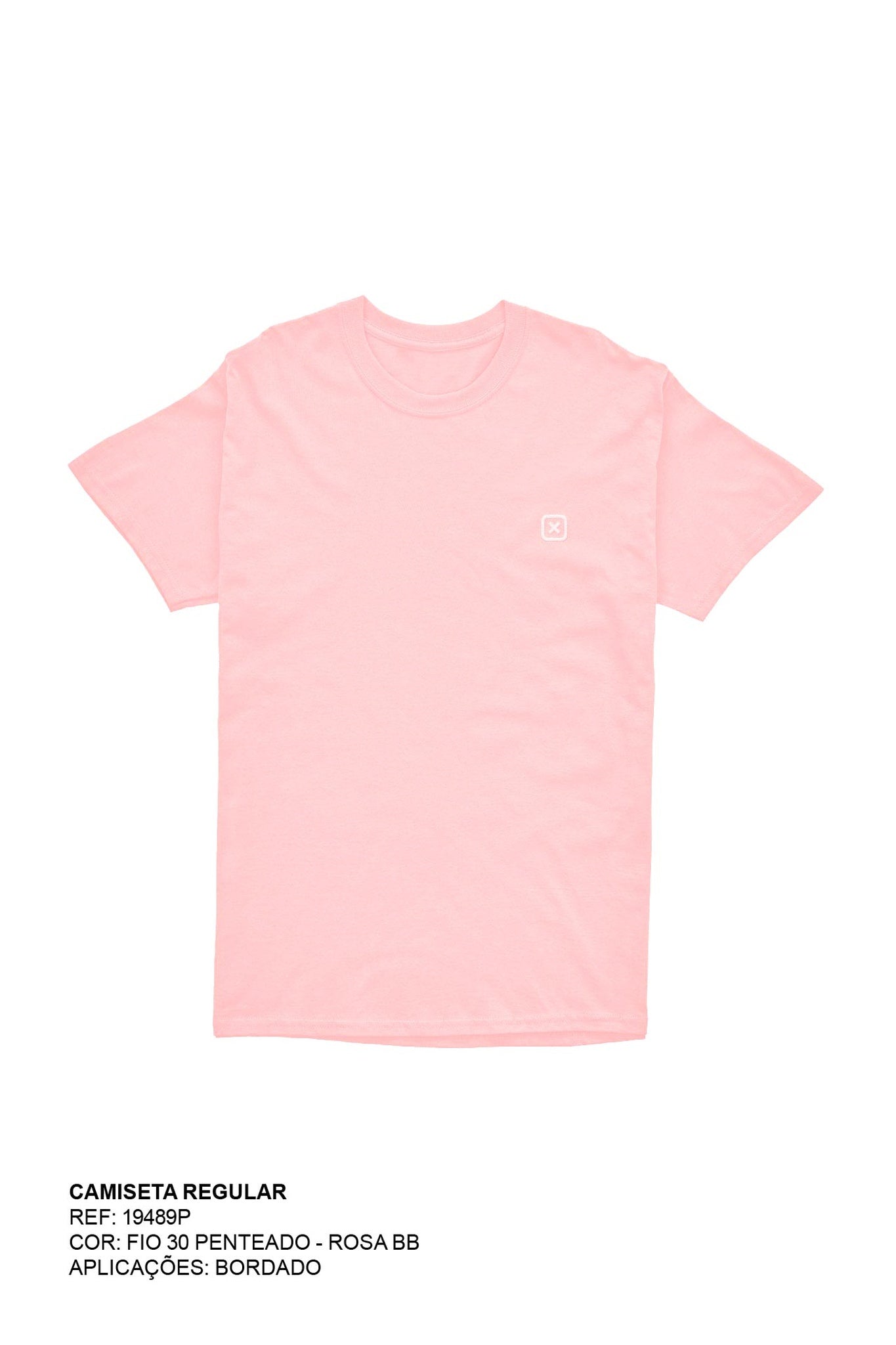 CAMISETA REGULAR MEIA MALHA PENTEADA BORDADA 19489 - TXC