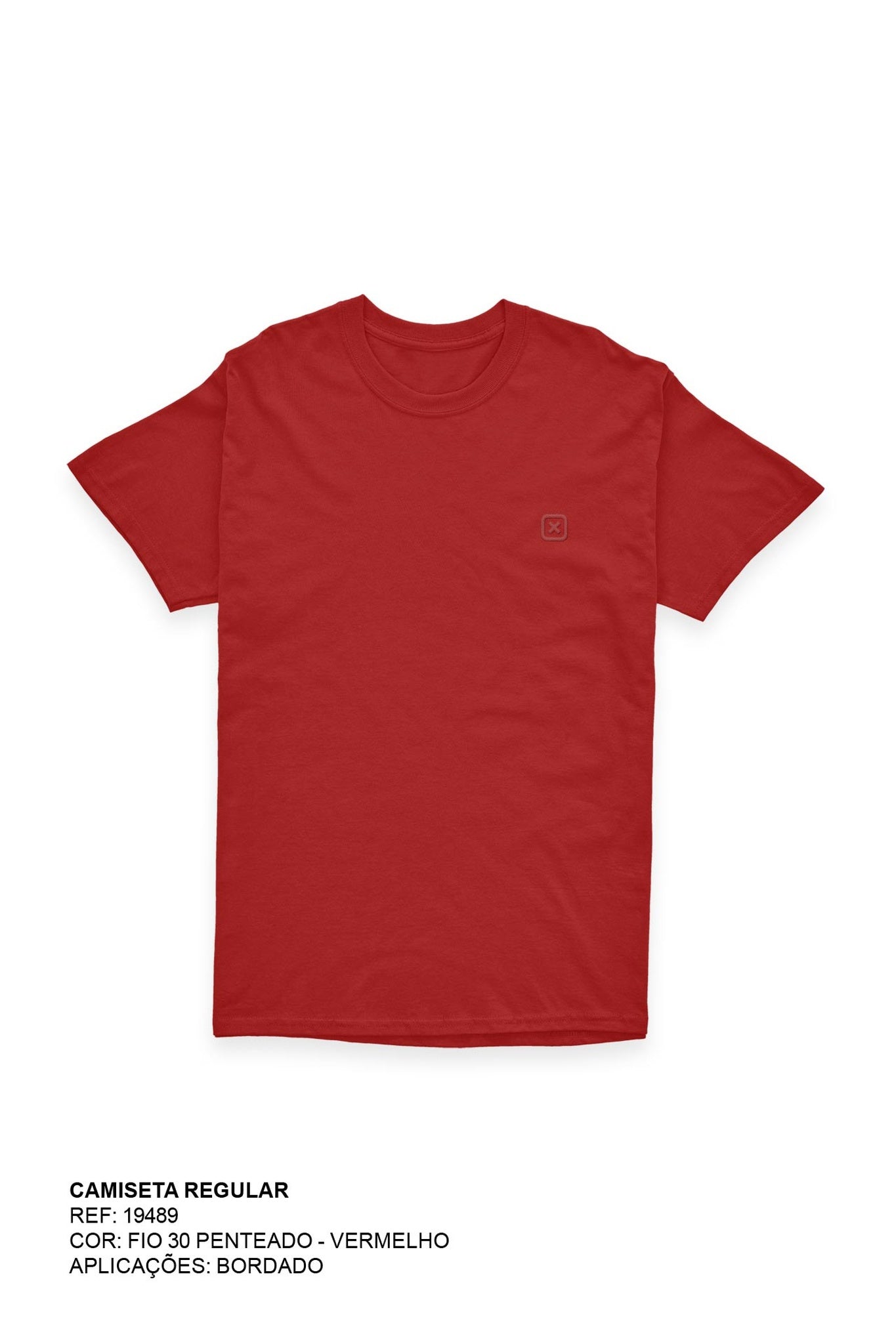 CAMISETA REGULAR MEIA MALHA PENTEADA BORDADA 19489 - TXC