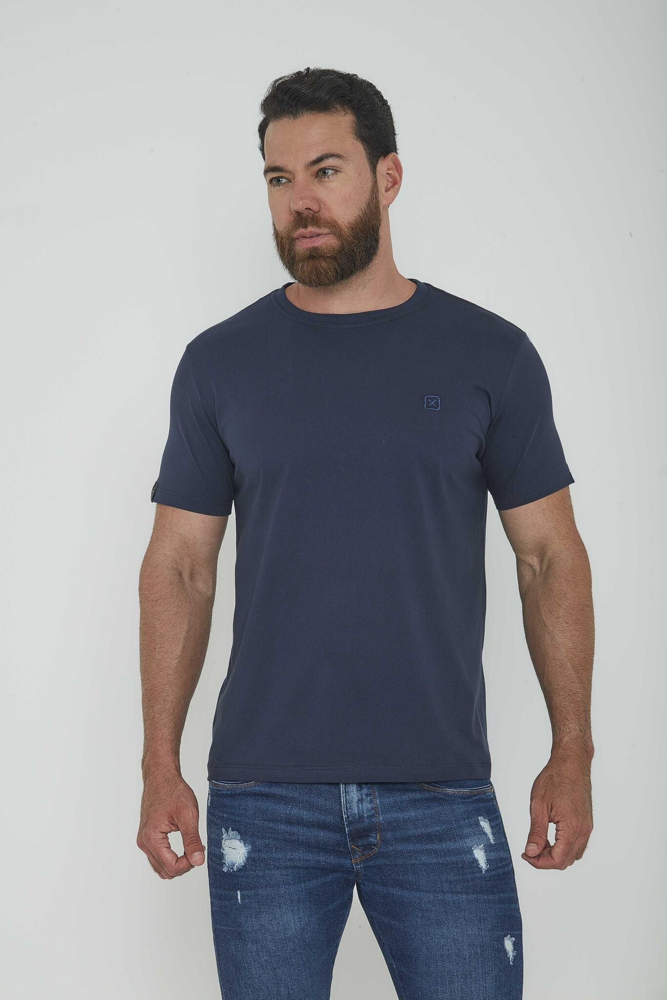 CAMISETA REGULAR MEIA MALHA PENTEADA BORDADA 19489 - TXC