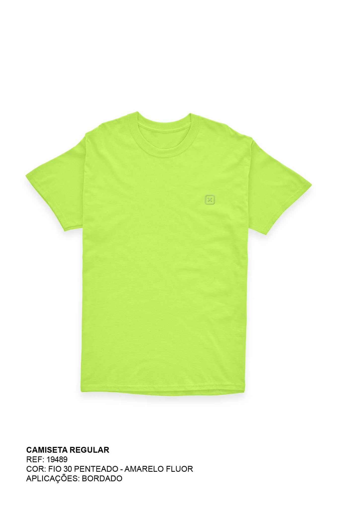 CAMISETA REGULAR MEIA MALHA PENTEADA BORDADA 19489 - TXC