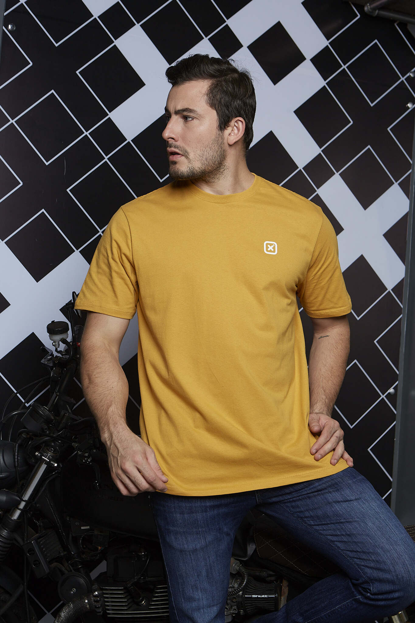 CAMISETA REGULAR MEIA MALHA PENTEADA ESTAMPADA 191380 - TXC