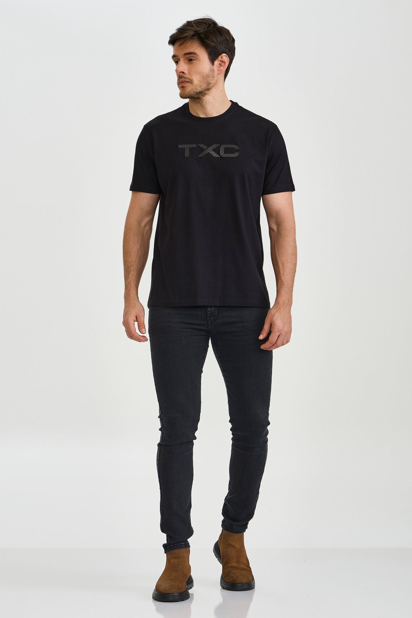 CAMISETA REGULAR MEIA MALHA PENTEADA ESTAMPADA 192410 - TXC