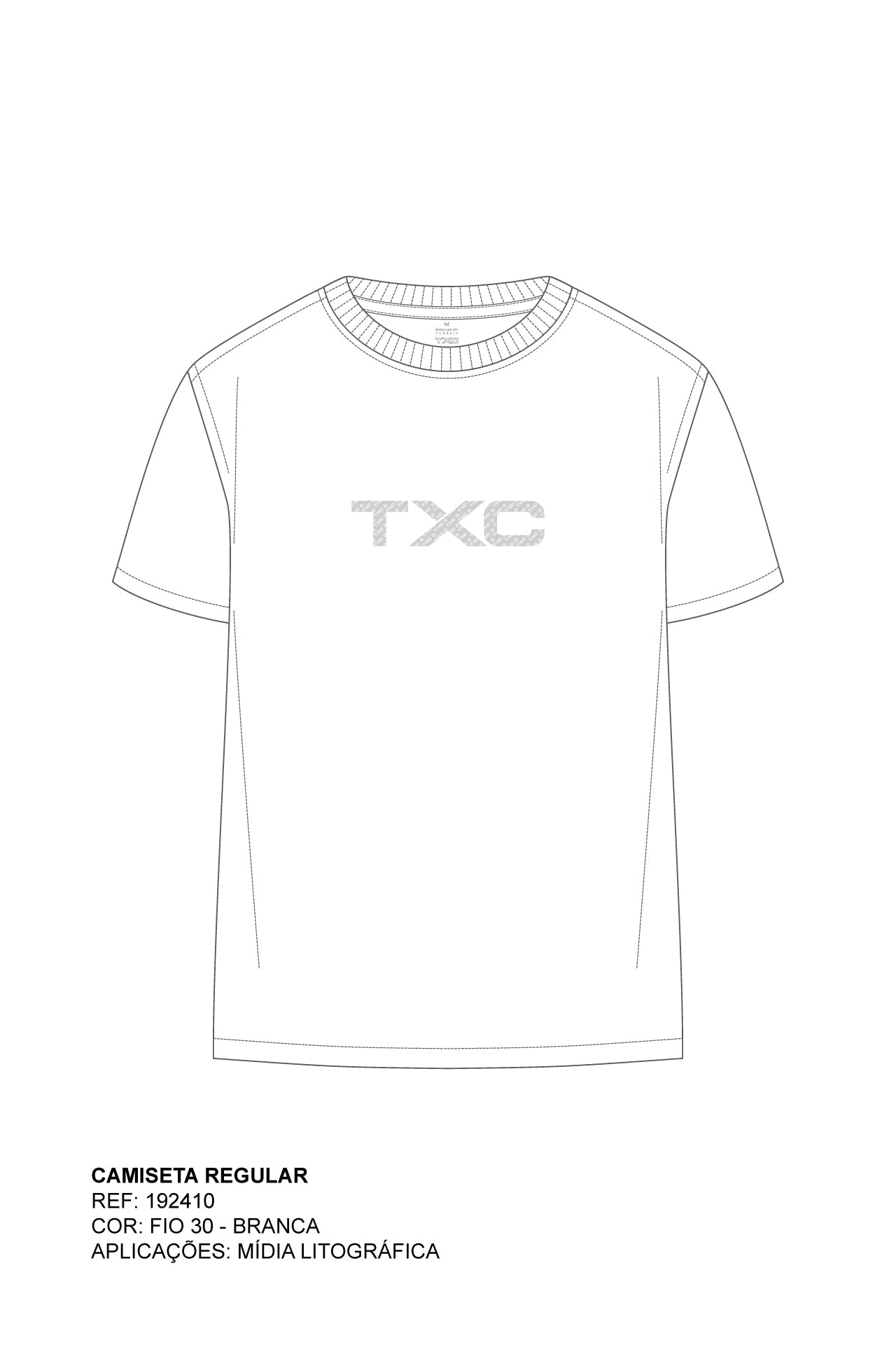 CAMISETA REGULAR MEIA MALHA PENTEADA ESTAMPADA 192410 - TXC
