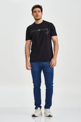 CAMISETA REGULAR MEIA MALHA PENTEADA ESTAMPADA 192418 - TXC