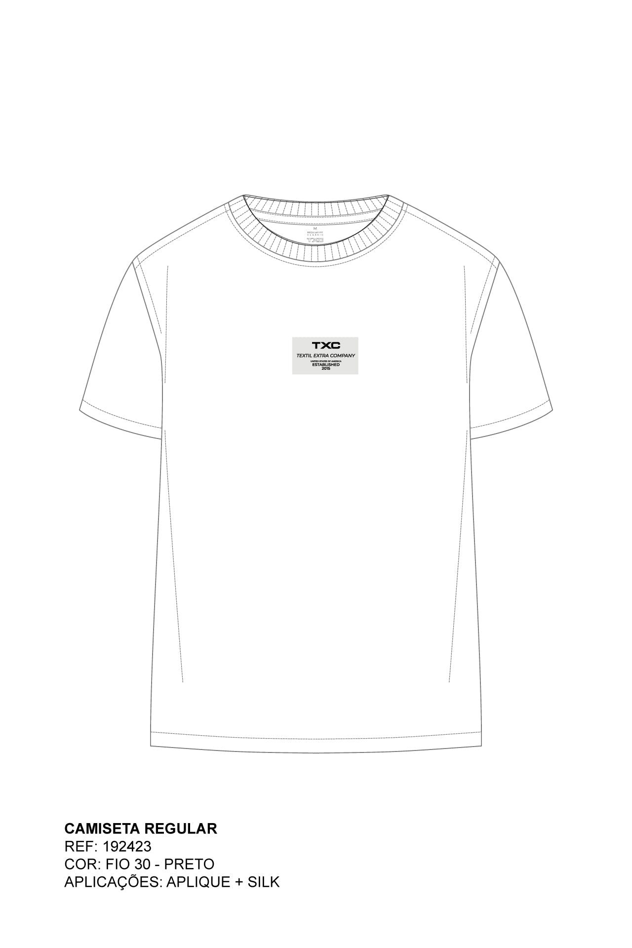 CAMISETA REGULAR MEIA MALHA PENTEADA ESTAMPADA 192423 - TXC