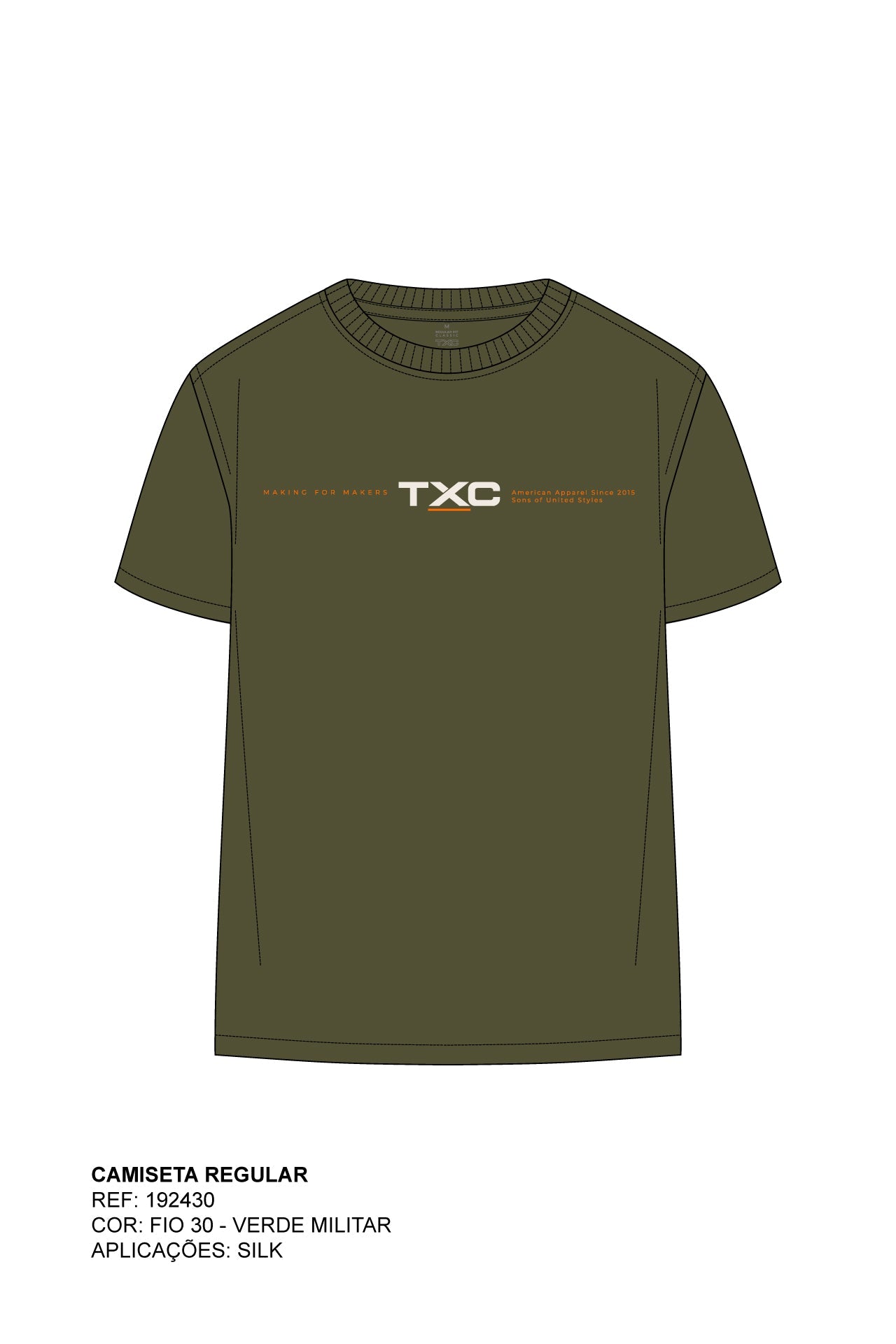 CAMISETA REGULAR MEIA MALHA PENTEADA ESTAMPADA 192430 - TXC