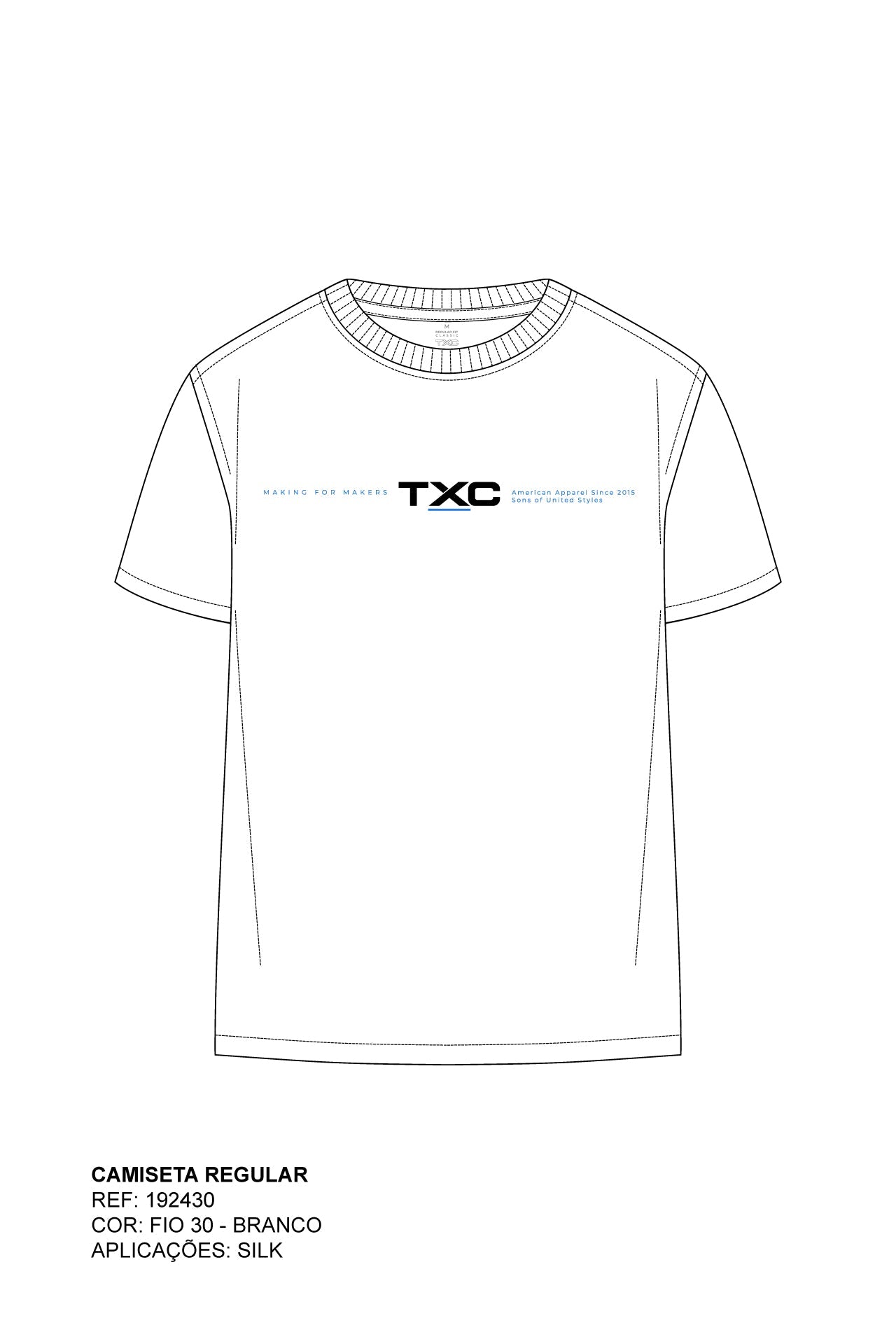 CAMISETA REGULAR MEIA MALHA PENTEADA ESTAMPADA 192430 - TXC