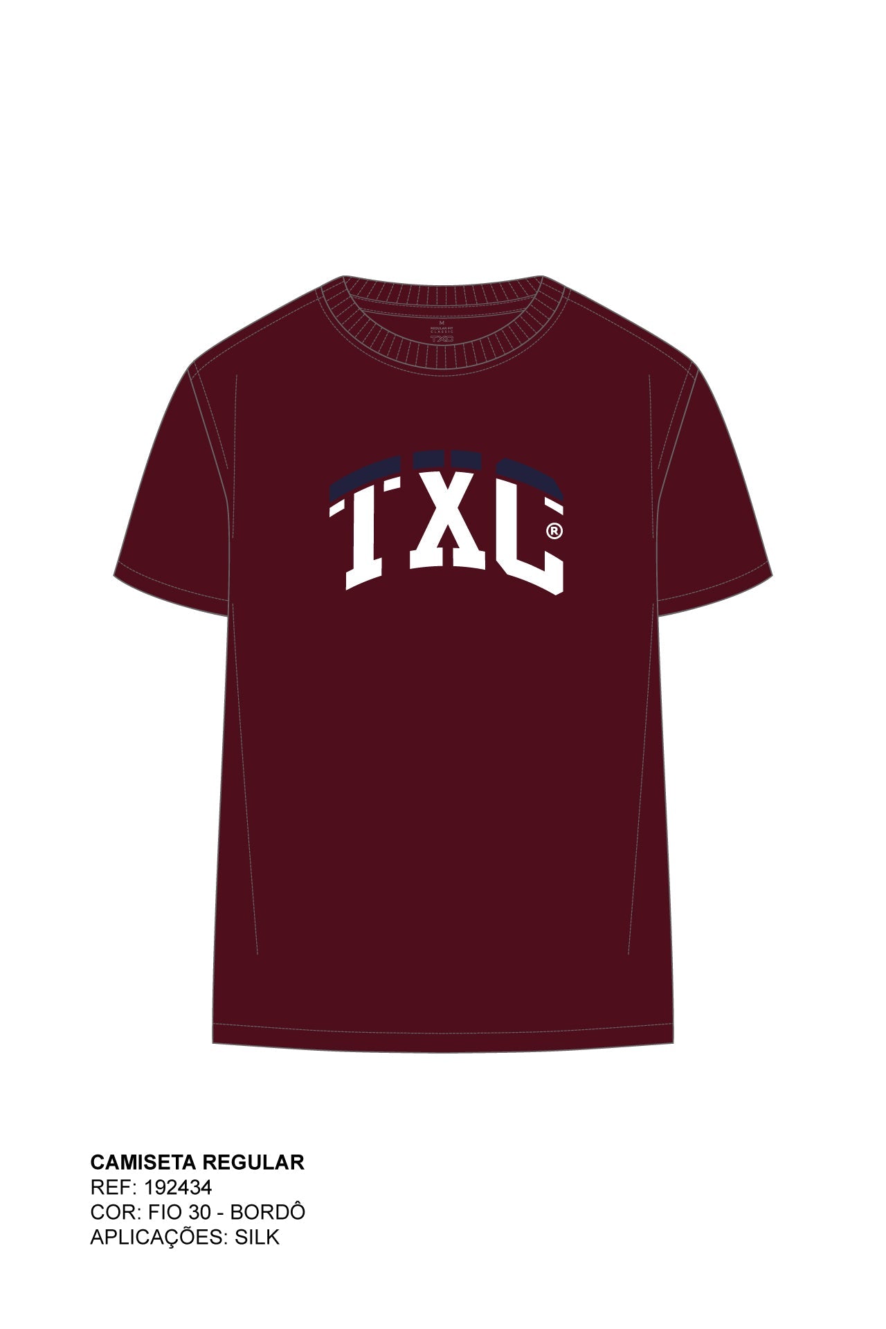 CAMISETA REGULAR MEIA MALHA PENTEADA ESTAMPADA 192434 - TXC