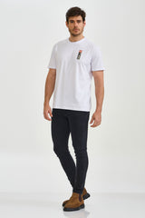 CAMISETA REGULAR MEIA MALHA PENTEADA ESTAMPADA 192438 - TXC