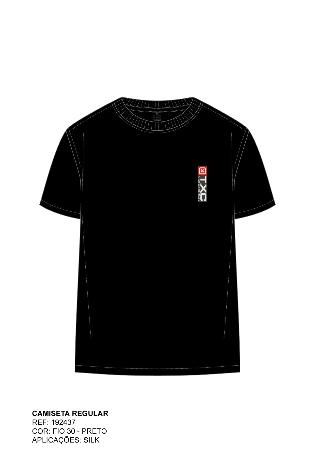 CAMISETA REGULAR MEIA MALHA PENTEADA ESTAMPADA 192438 - TXC