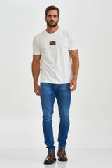 CAMISETA REGULAR MEIA MALHA PENTEADA ESTAMPADA 192443 - TXC