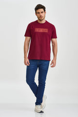 CAMISETA REGULAR MEIA MALHA PENTEADA ESTAMPADA 192457 - TXC