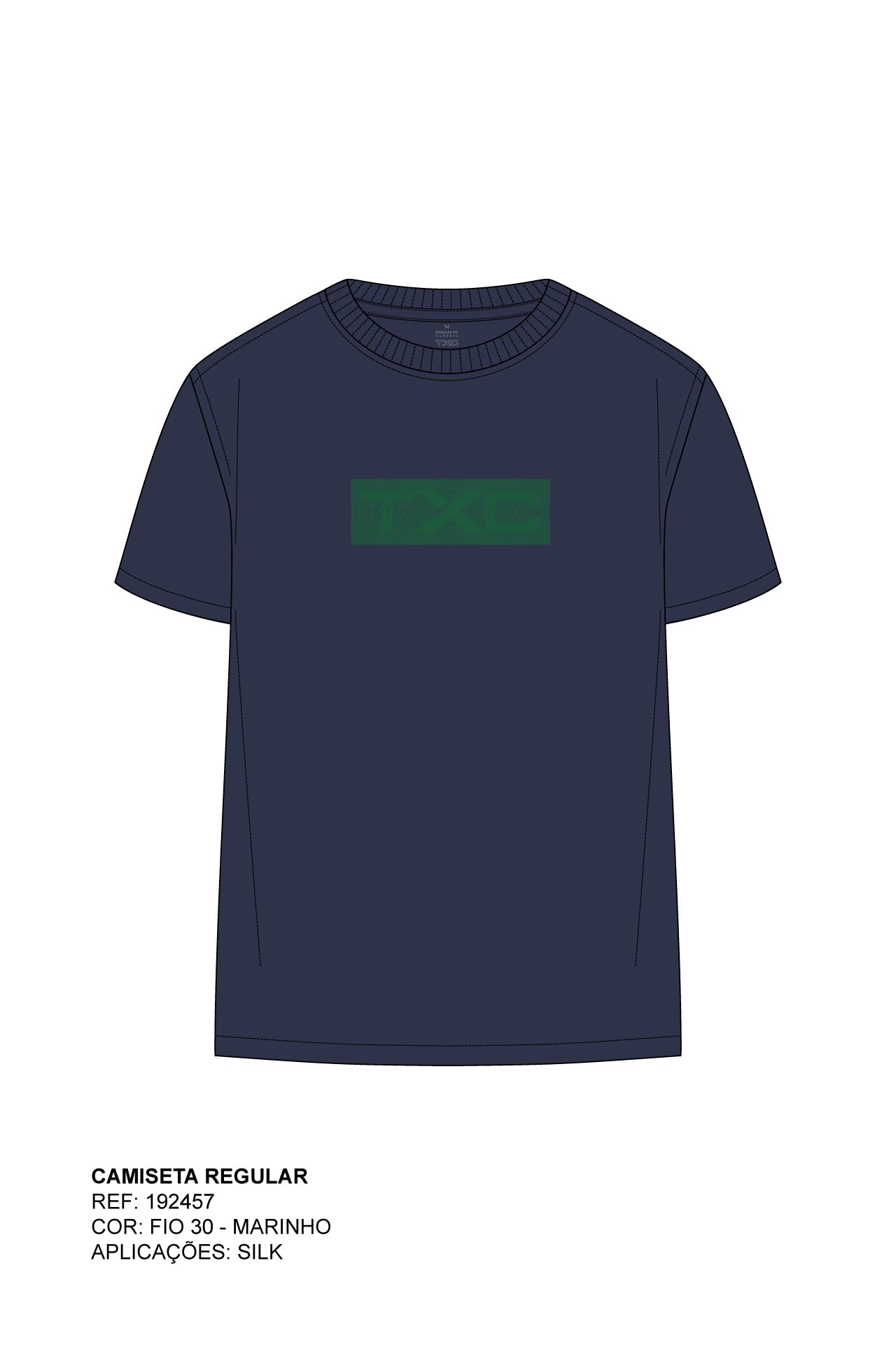 CAMISETA REGULAR MEIA MALHA PENTEADA ESTAMPADA 192457 - TXC