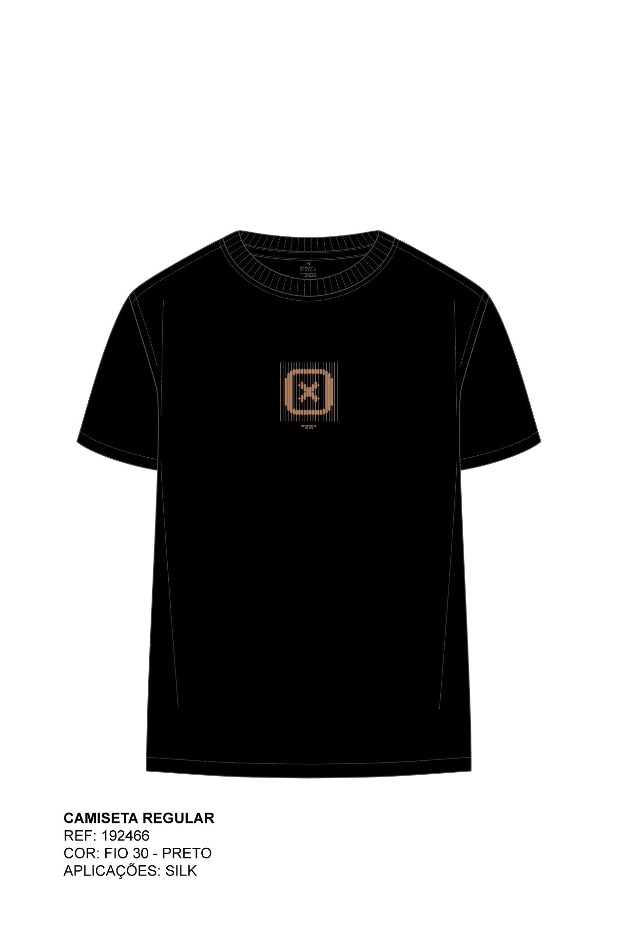 CAMISETA REGULAR MEIA MALHA PENTEADA ESTAMPADA 192466 - TXC