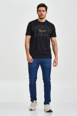 CAMISETA REGULAR MEIA MALHA PENTEADA ESTAMPADA 192489 - TXC