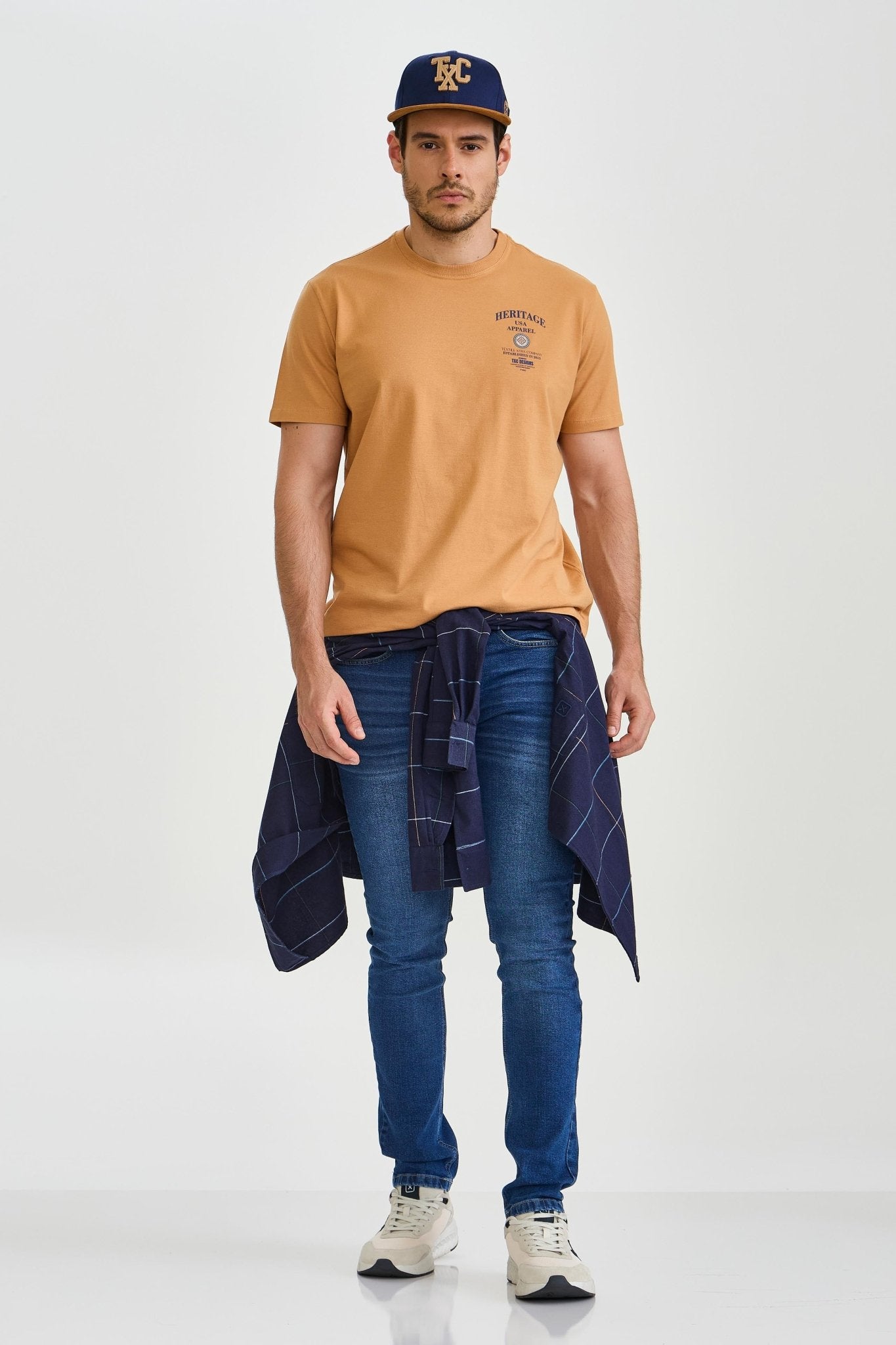 CAMISETA REGULAR MEIA MALHA PENTEADA ESTAMPADA 192492 - TXC