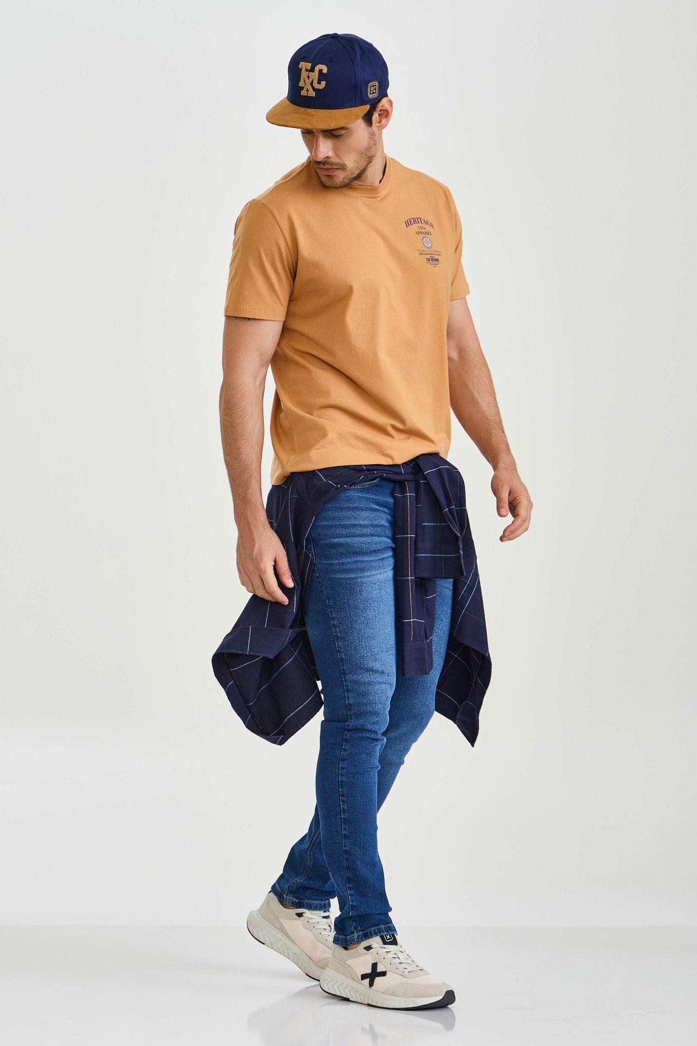 CAMISETA REGULAR MEIA MALHA PENTEADA ESTAMPADA 192492 - TXC