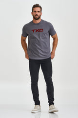 CAMISETA REGULAR MEIA MALHA PENTEADA ESTAMPADA 192493 - TXC