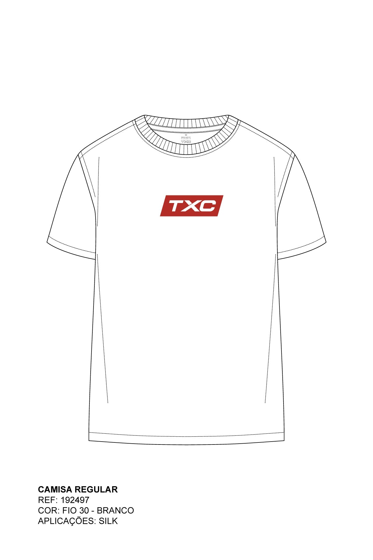 CAMISETA REGULAR MEIA MALHA PENTEADA ESTAMPADA 192497 - TXC