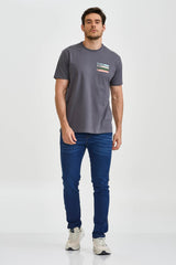 CAMISETA REGULAR MEIA MALHA PENTEADA ESTAMPADA 192498 - TXC