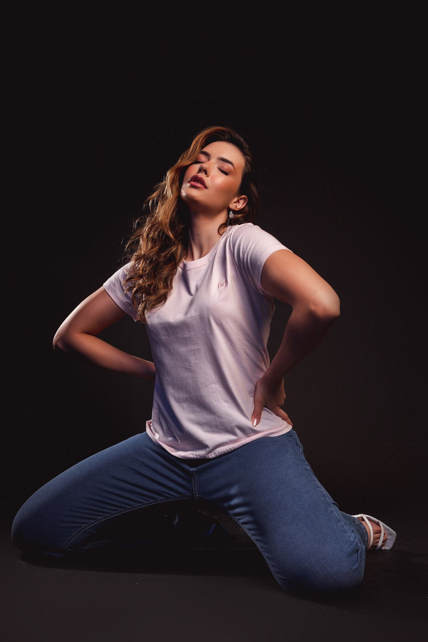 CAMISETA SLIM MEIA MALHA PENTEADA BORDADA 4981 - TXC