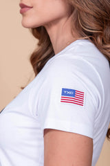 CAMISETA SLIM MEIA MALHA PENTEADA BORDADA 4988 - TXC