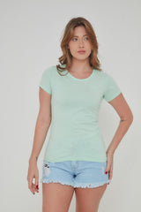 CAMISETA SLIM MEIA MALHA PENTEADA BORDADA 50367 - TXC