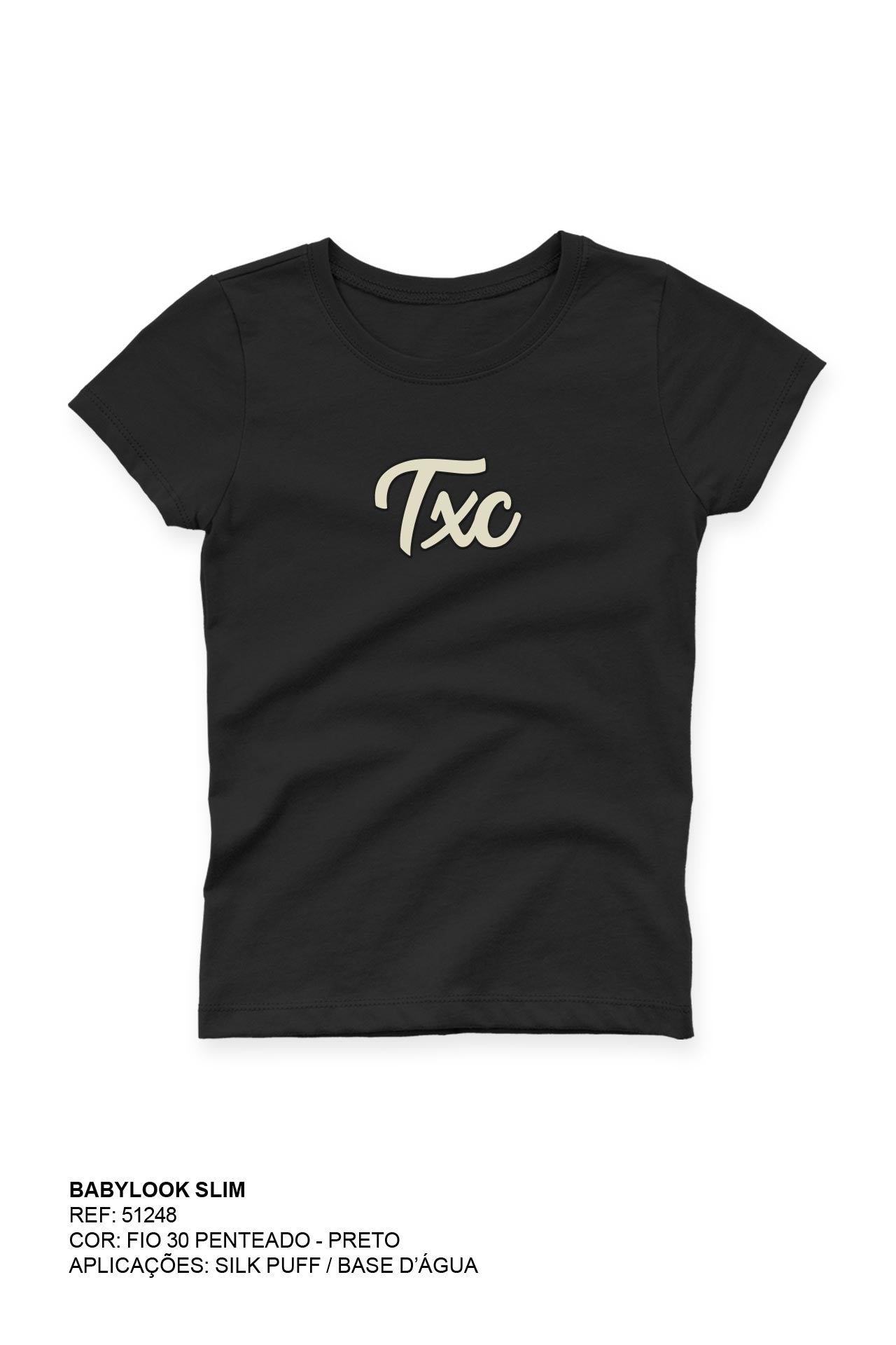 CAMISETA SLIM MEIA MALHA PENTEADA ESTAMPADA 51248 - TXC