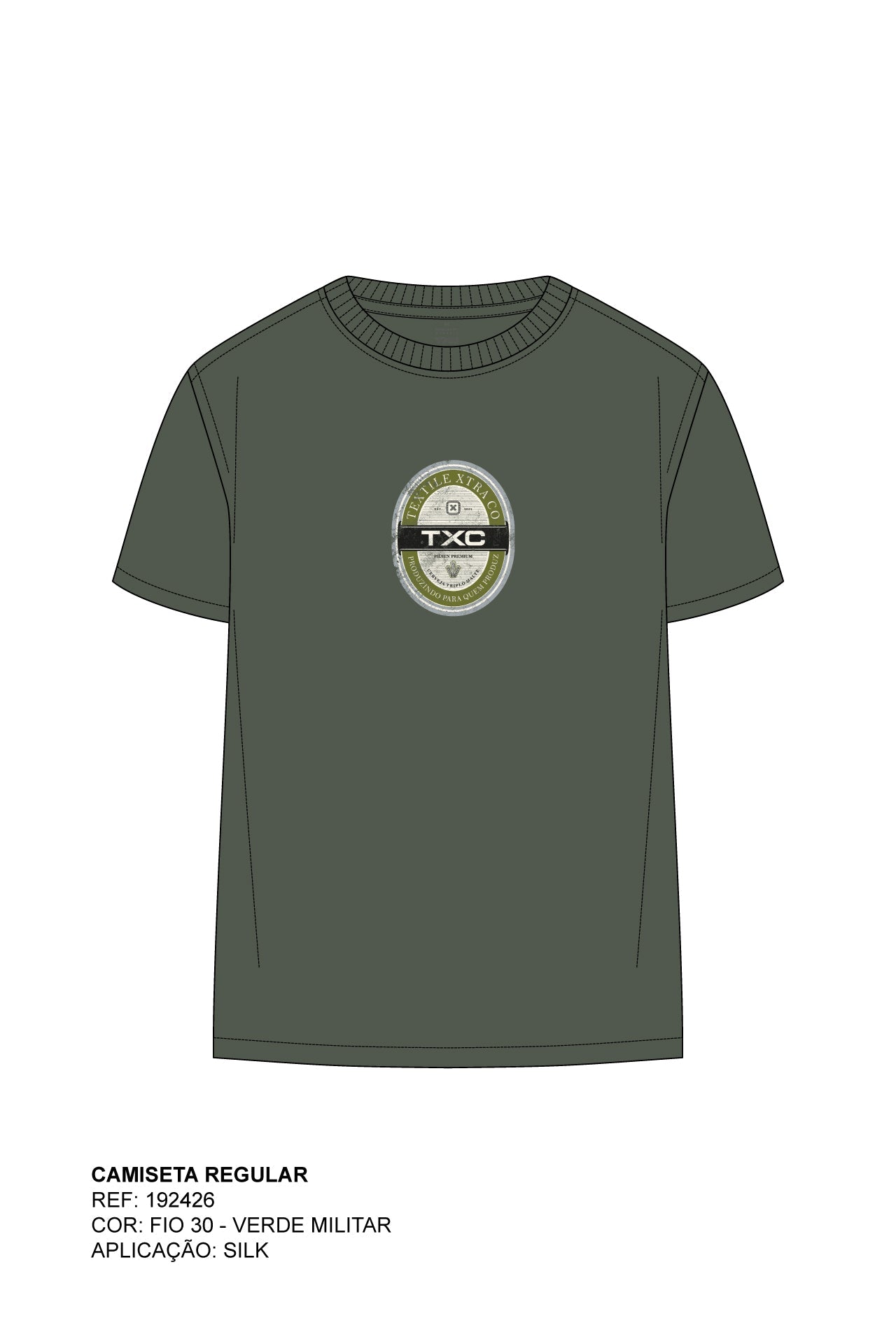 CAMISETA X SIZE MEIA MALHA PENTEADA ESTAMPADA 192426P - TXC