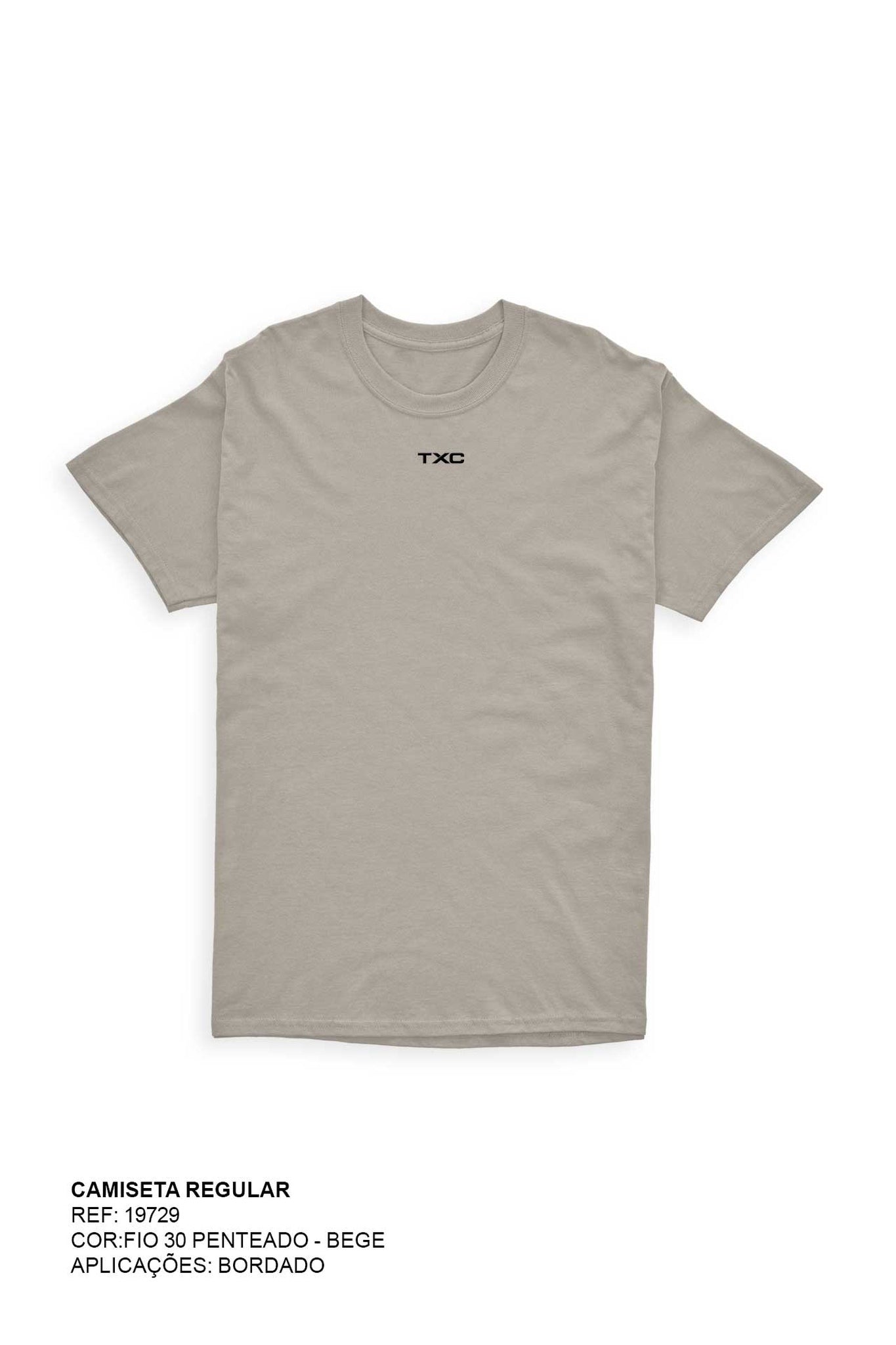 CAMISETA X - SIZE REGULAR MEIA MALHA PENTEADA BORDADA 19729P - TXC