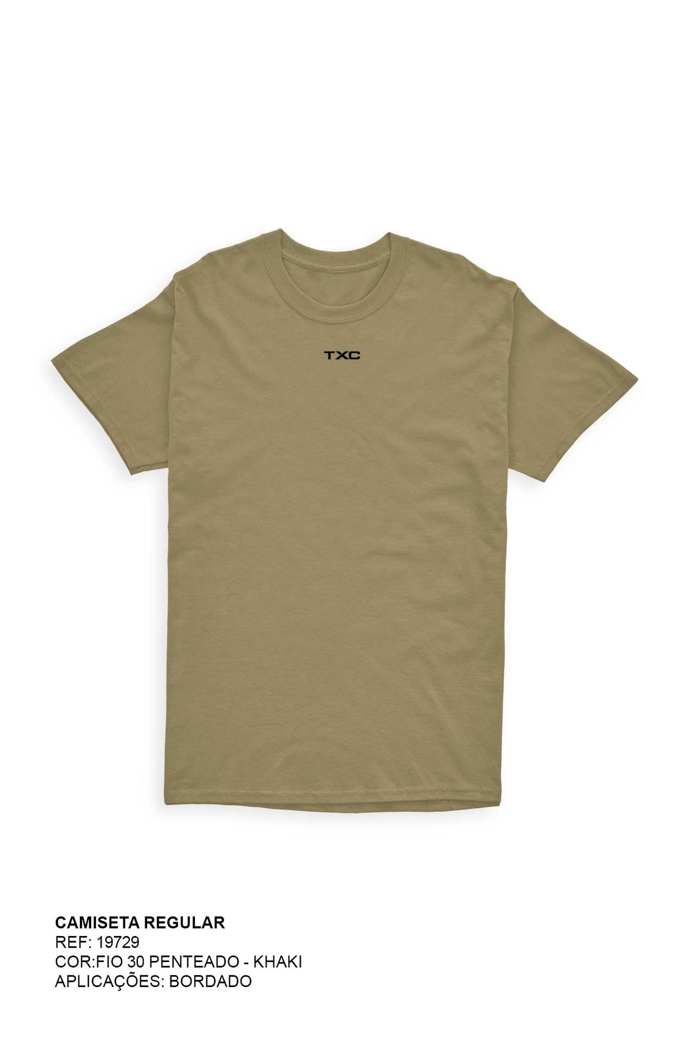 CAMISETA X - SIZE REGULAR MEIA MALHA PENTEADA BORDADA 19729P - TXC