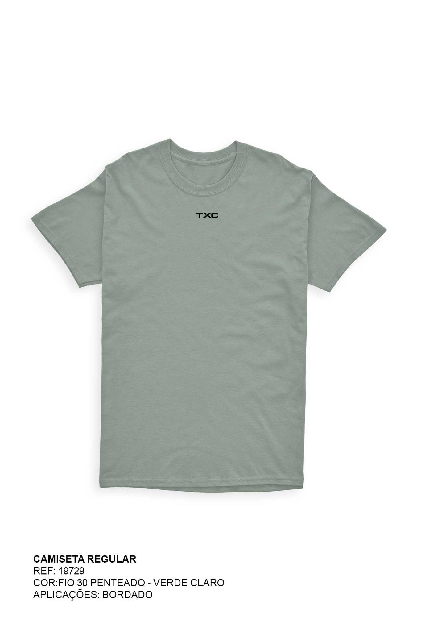 CAMISETA X - SIZE REGULAR MEIA MALHA PENTEADA BORDADA 19729P - TXC
