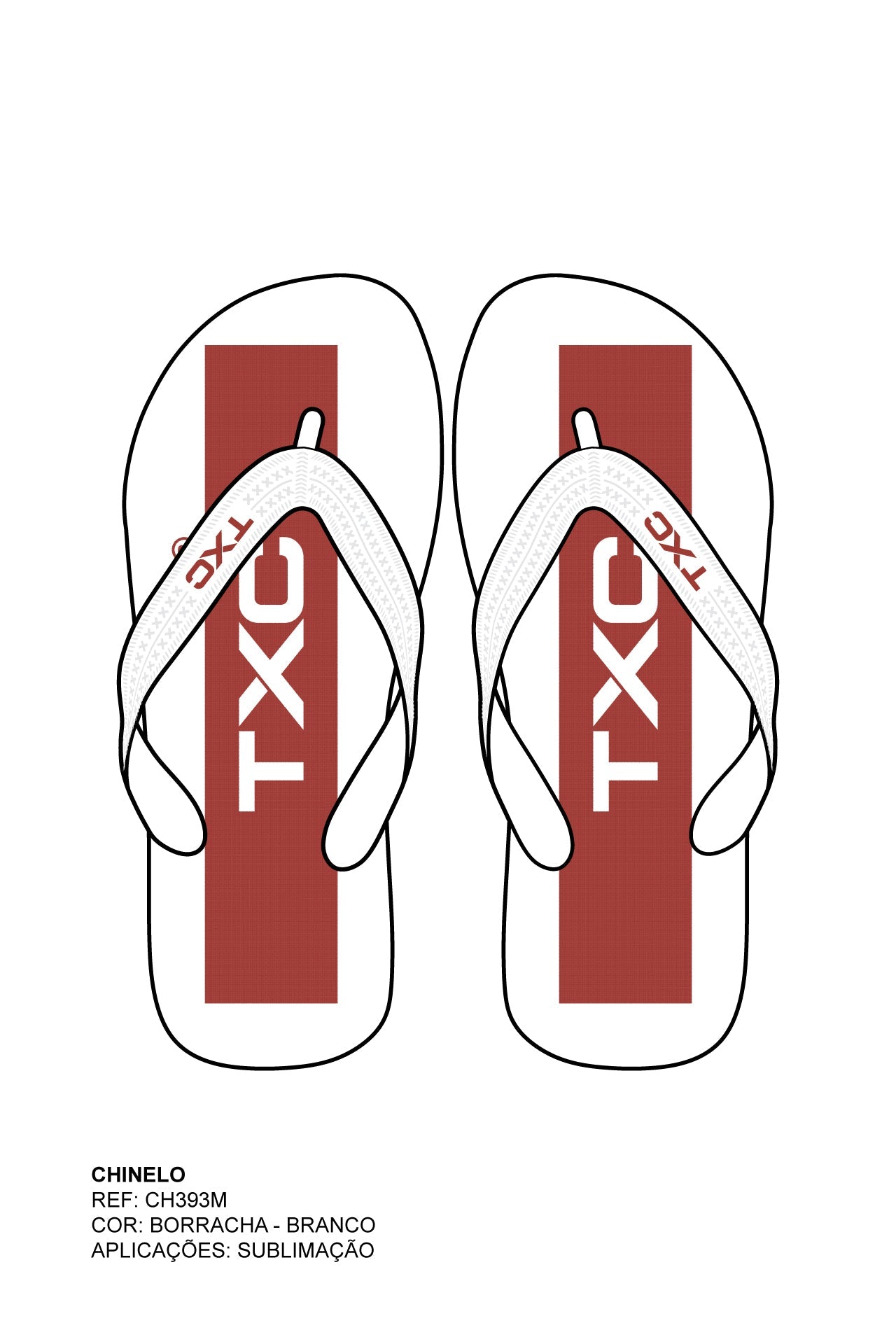 CHINELO TIRA BORRACHA ESTAMPADO CH393M - TXC