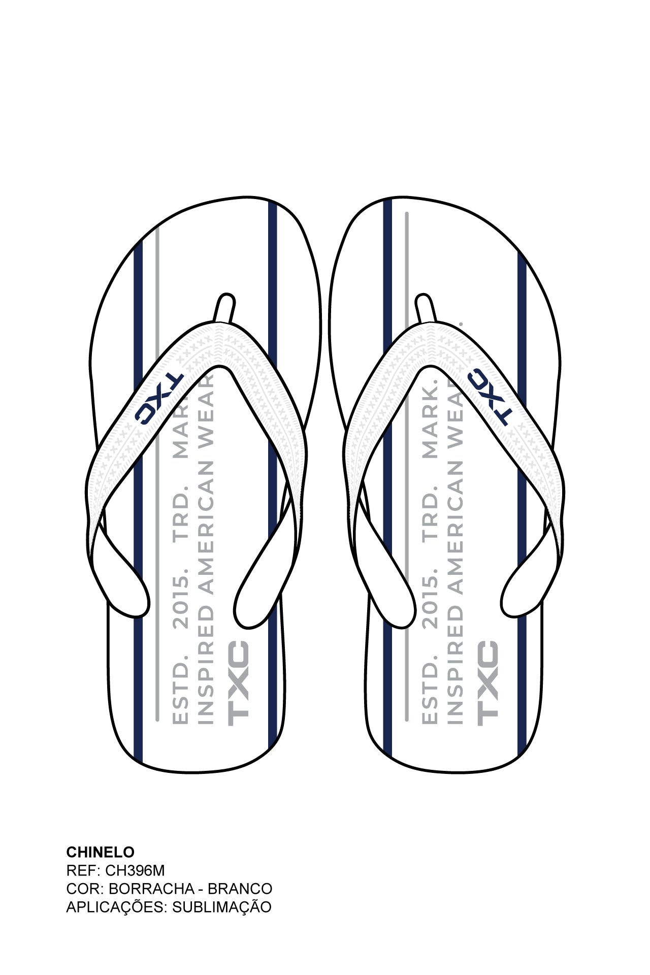 CHINELO TIRA BORRACHA ESTAMPADO CH396M - TXC