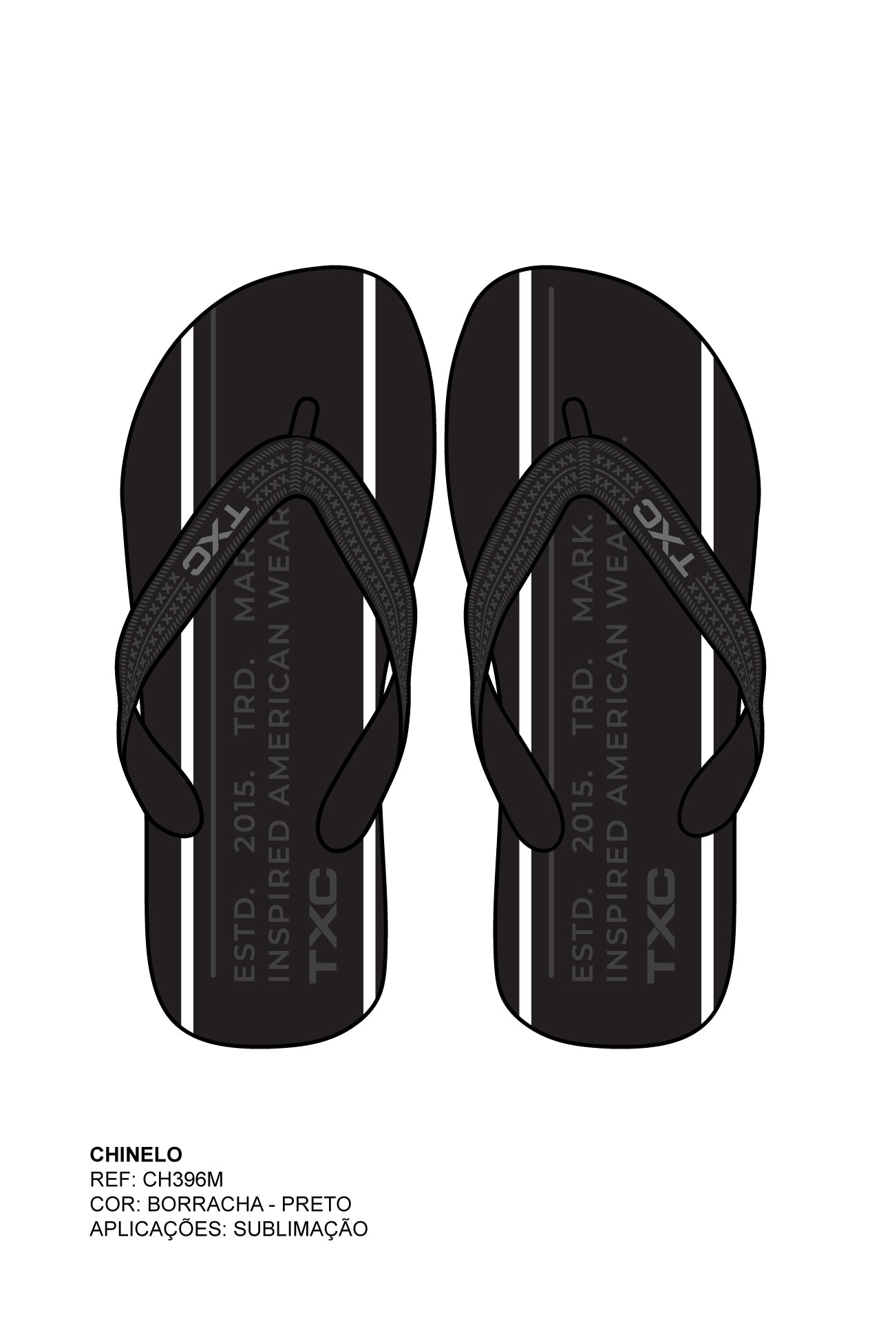 CHINELO TIRA BORRACHA ESTAMPADO CH396M - TXC