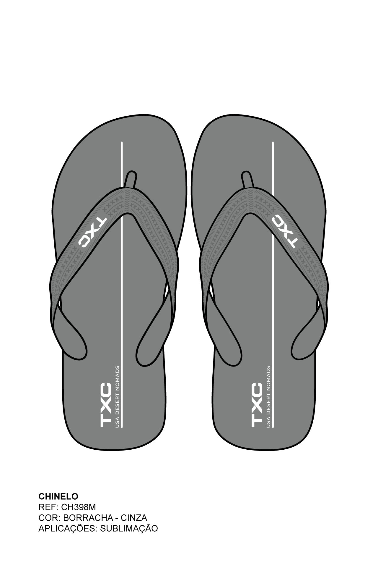 CHINELO TIRA BORRACHA ESTAMPADO CH398M - TXC