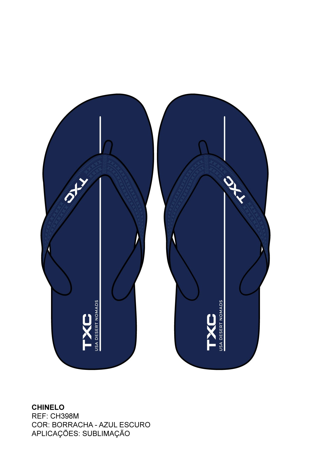 CHINELO TIRA BORRACHA ESTAMPADO CH398M - TXC