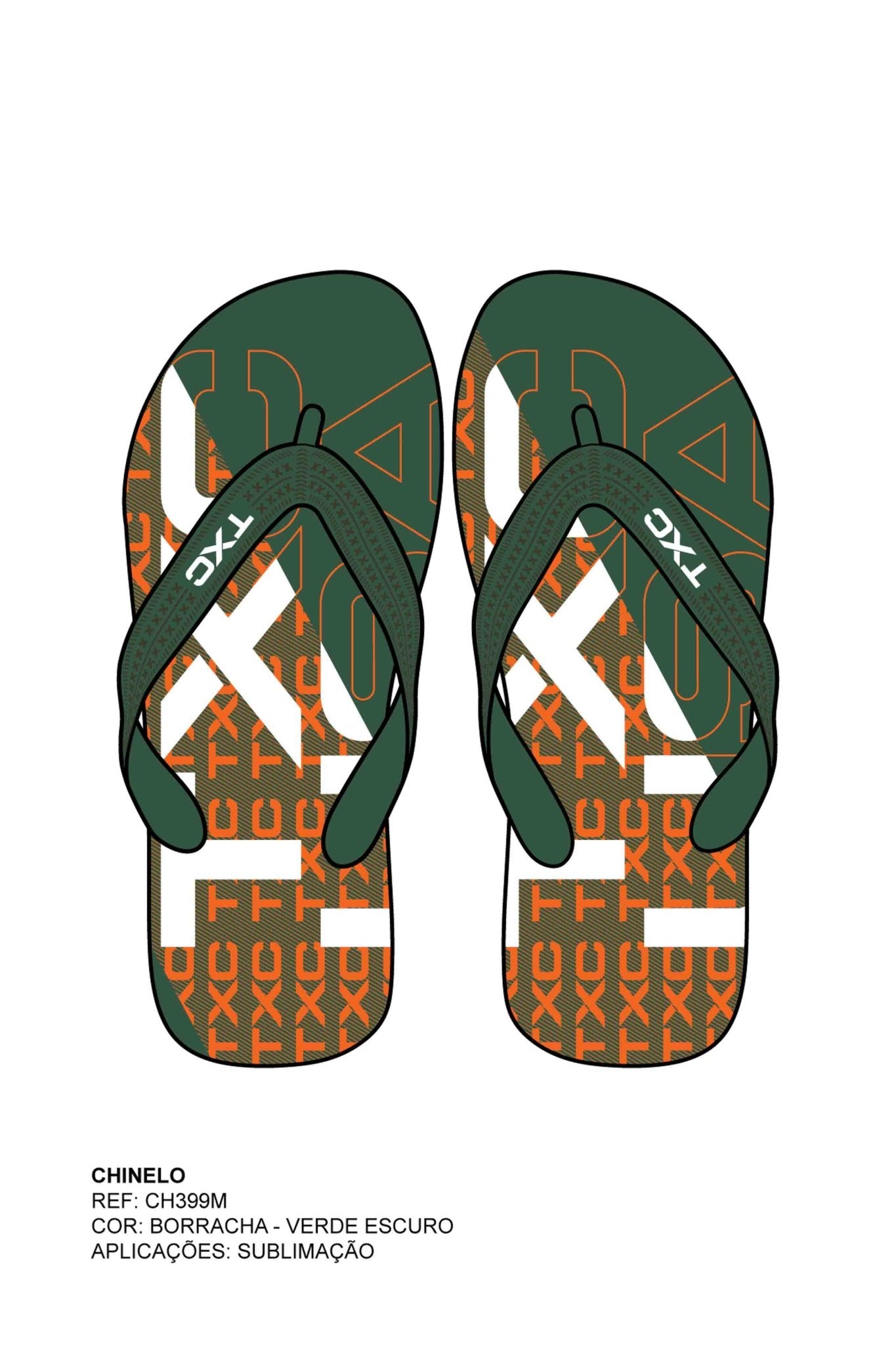 CHINELO TIRA BORRACHA ESTAMPADO CH399M - TXC