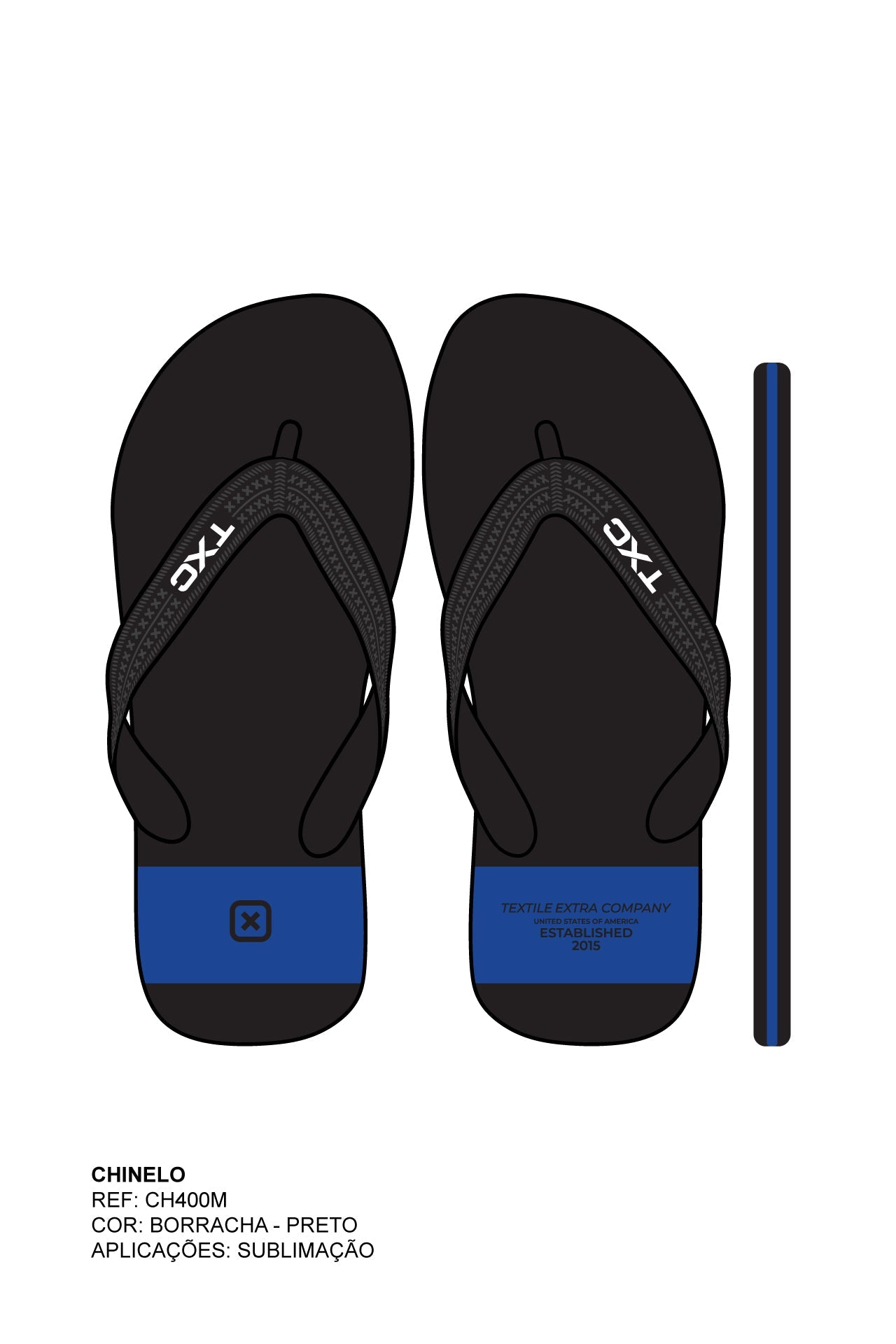 CHINELO TIRA BORRACHA ESTAMPADO CH400M - TXC