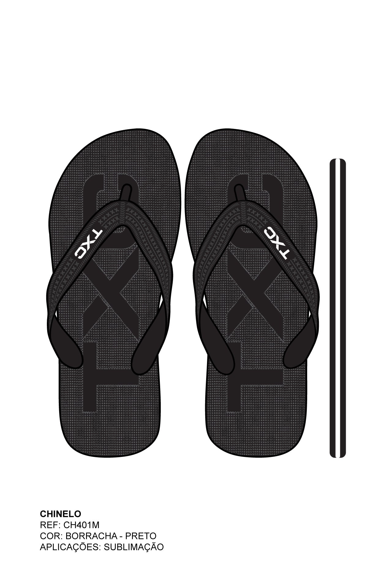 CHINELO TIRA BORRACHA ESTAMPADO CH401M - TXC