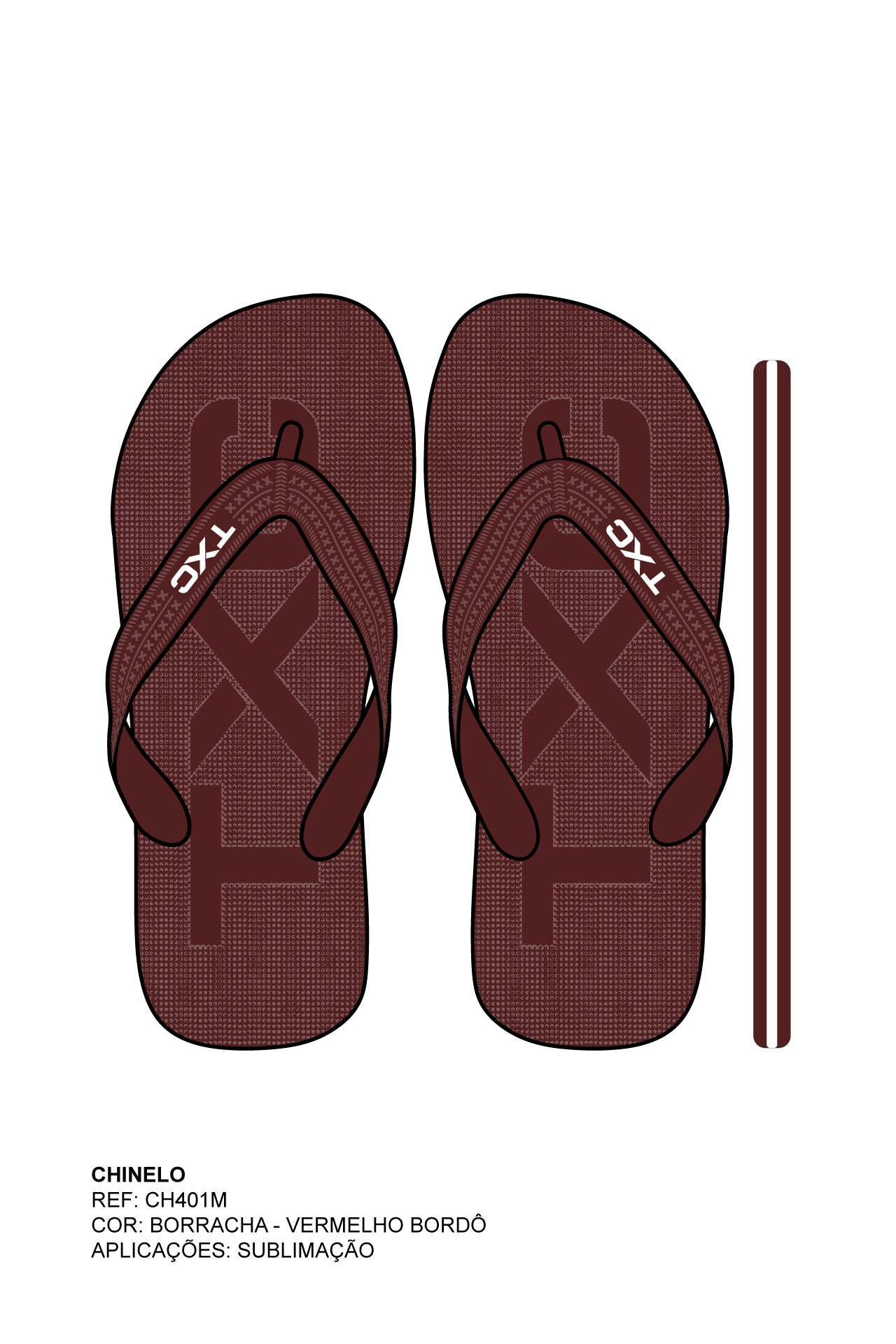 CHINELO TIRA BORRACHA ESTAMPADO CH401M - TXC
