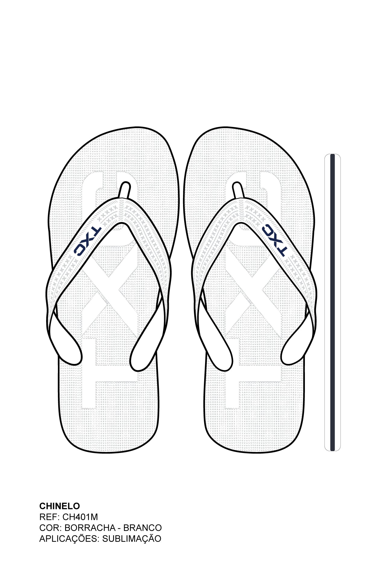 CHINELO TIRA BORRACHA ESTAMPADO CH401M - TXC