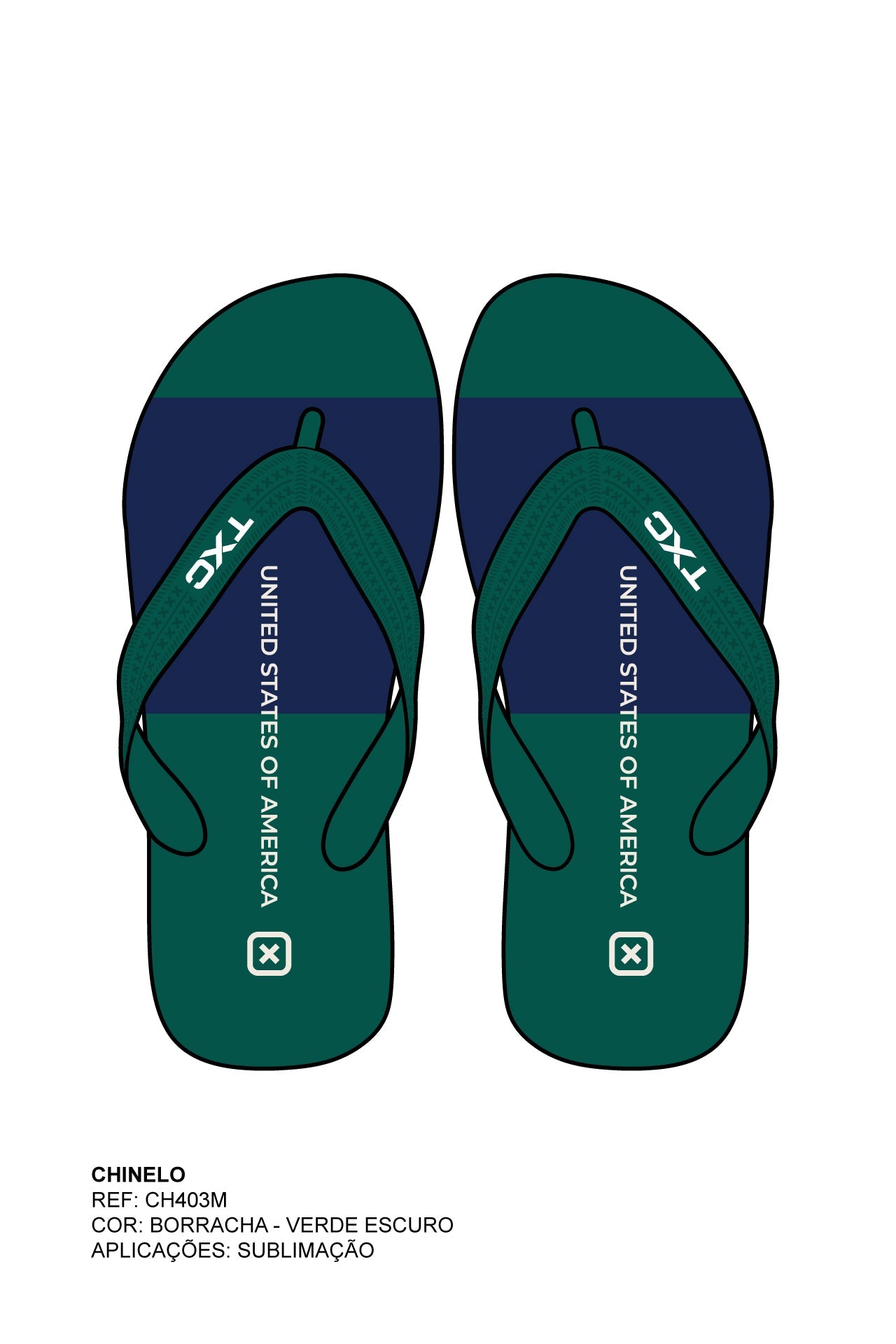 CHINELO TIRA BORRACHA ESTAMPADO CH403M - TXC