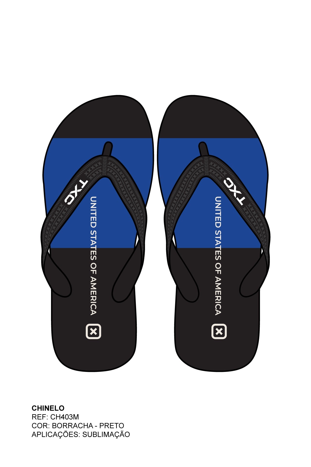 CHINELO TIRA BORRACHA ESTAMPADO CH403M - TXC