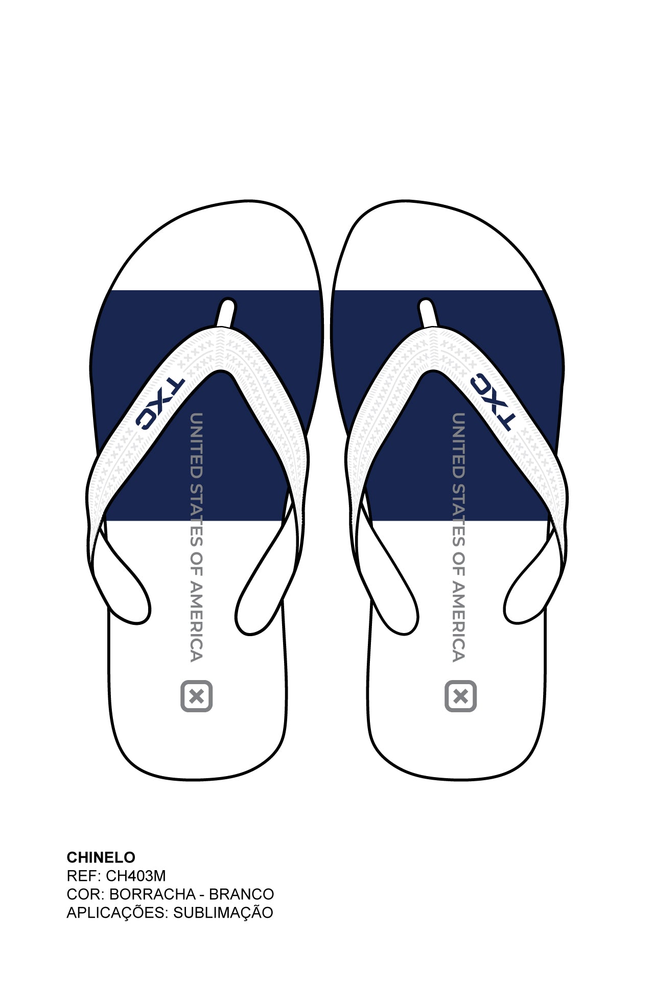 CHINELO TIRA BORRACHA ESTAMPADO CH403M - TXC