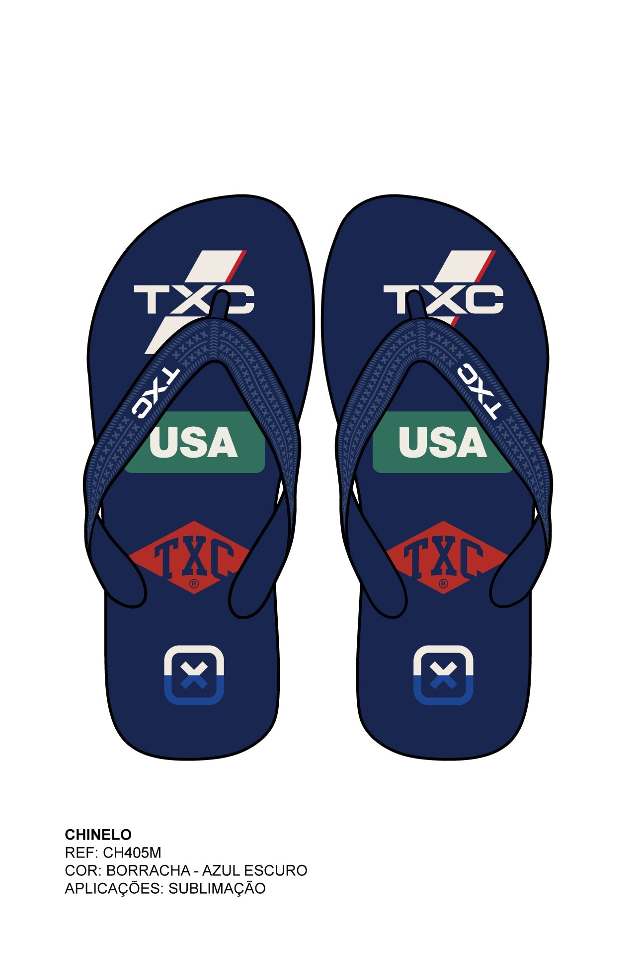 CHINELO TIRA BORRACHA ESTAMPADO CH405M - TXC