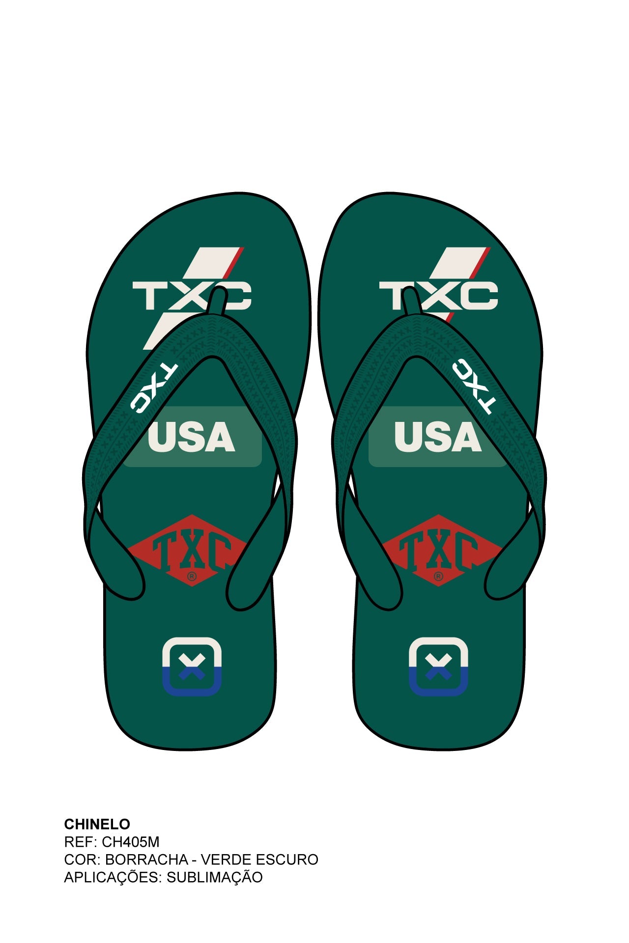 CHINELO TIRA BORRACHA ESTAMPADO CH405M - TXC