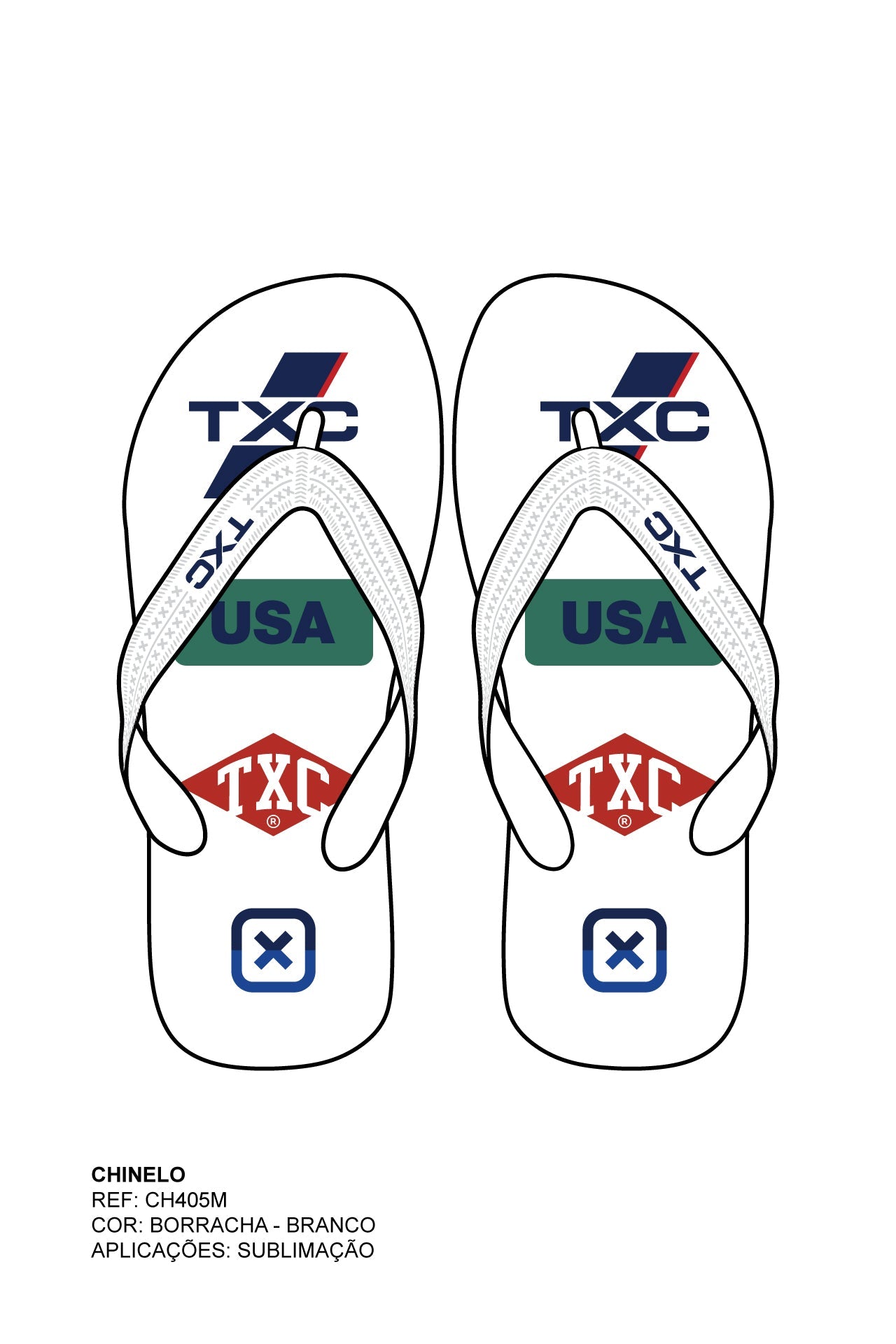 CHINELO TIRA BORRACHA ESTAMPADO CH405M - TXC