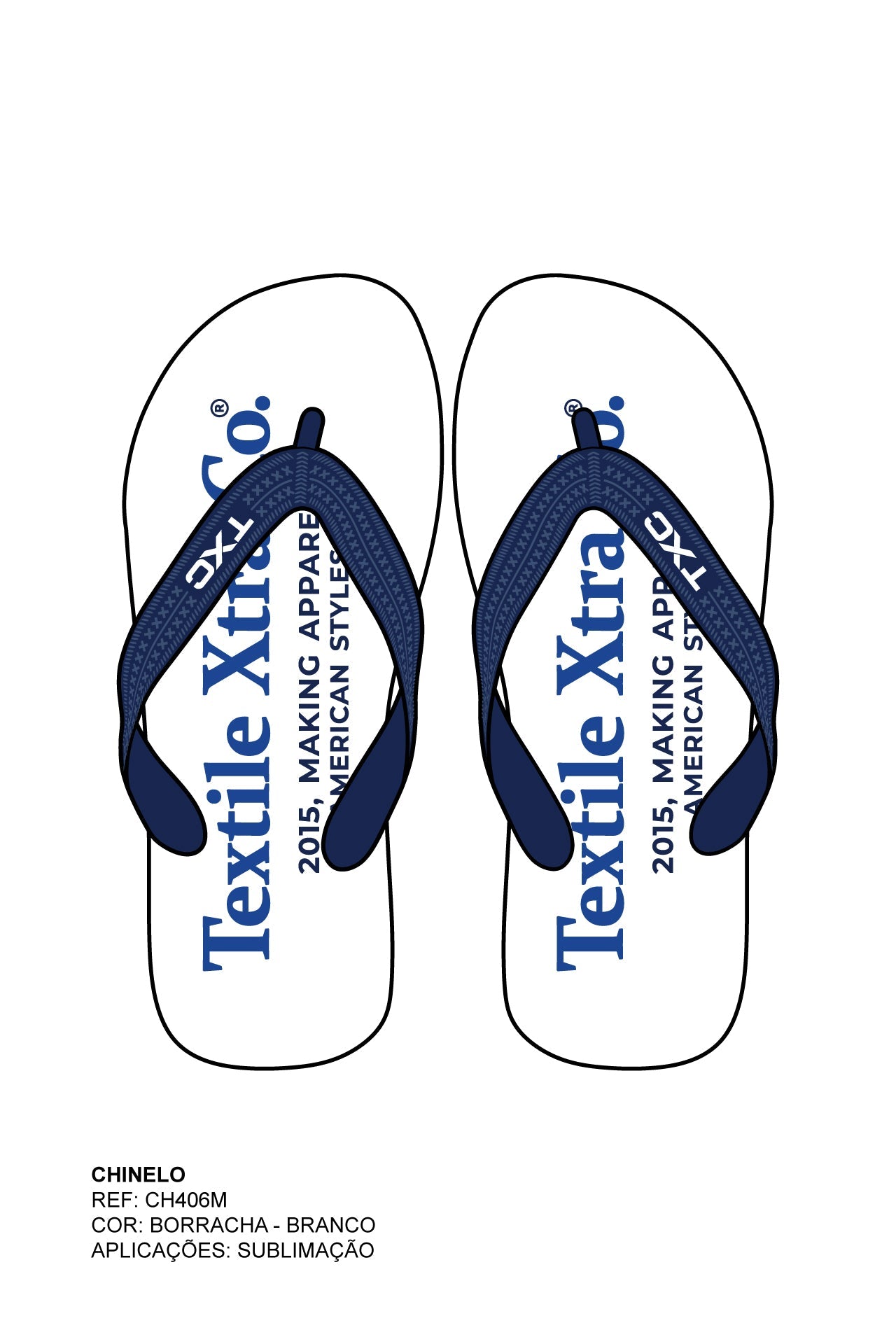 CHINELO TIRA BORRACHA ESTAMPADO CH406M - TXC