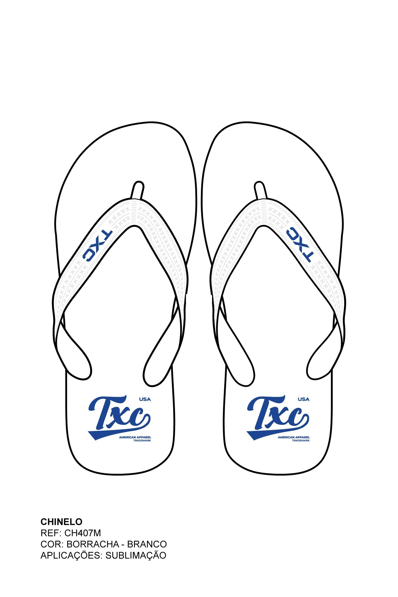 CHINELO TIRA BORRACHA ESTAMPADO CH407M - TXC